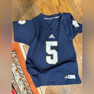 Adidas Kids notre dame Blue Jersey with Gold Accents